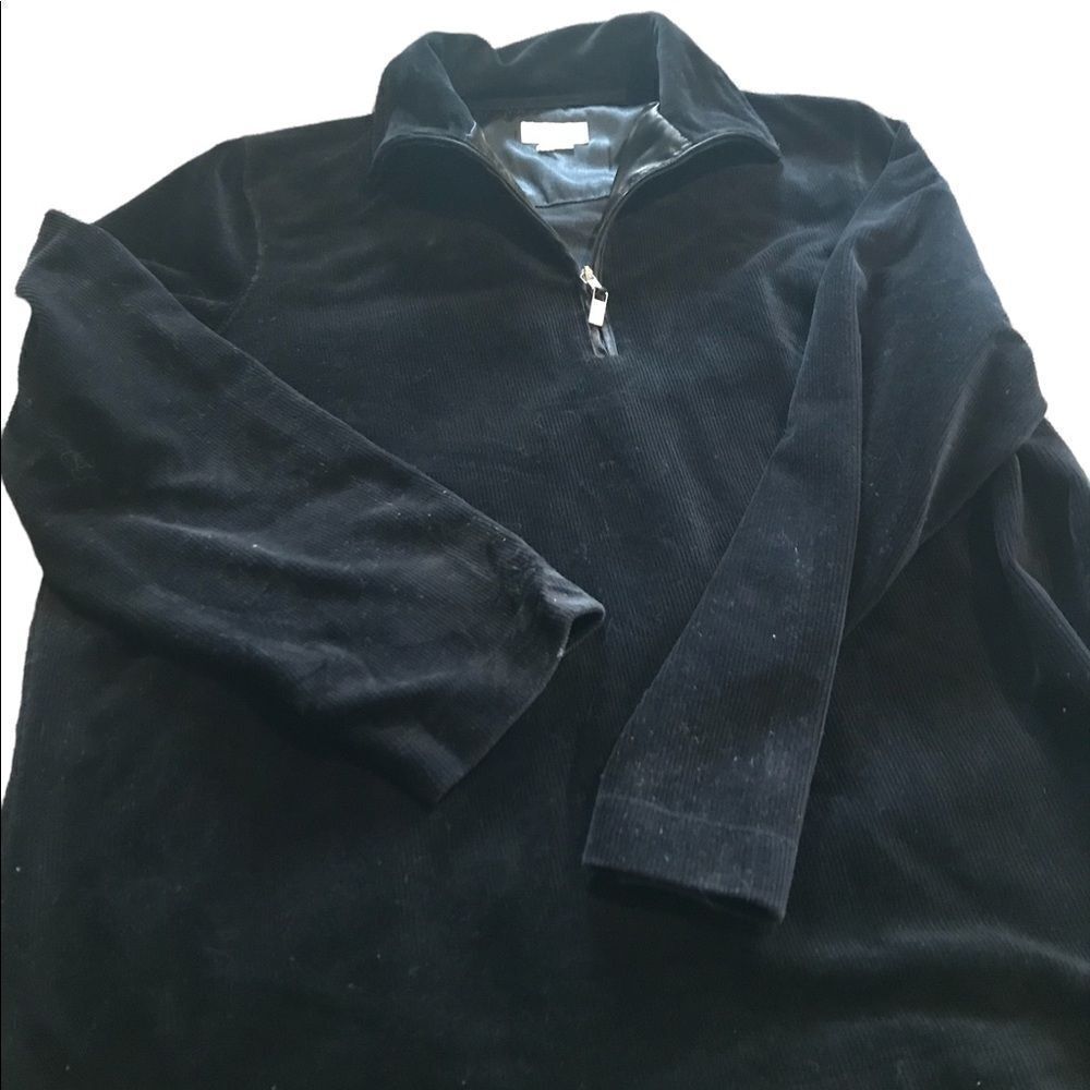 Liz Claiborne vintage soft velour corded 1/4 zip pullover excellent condition